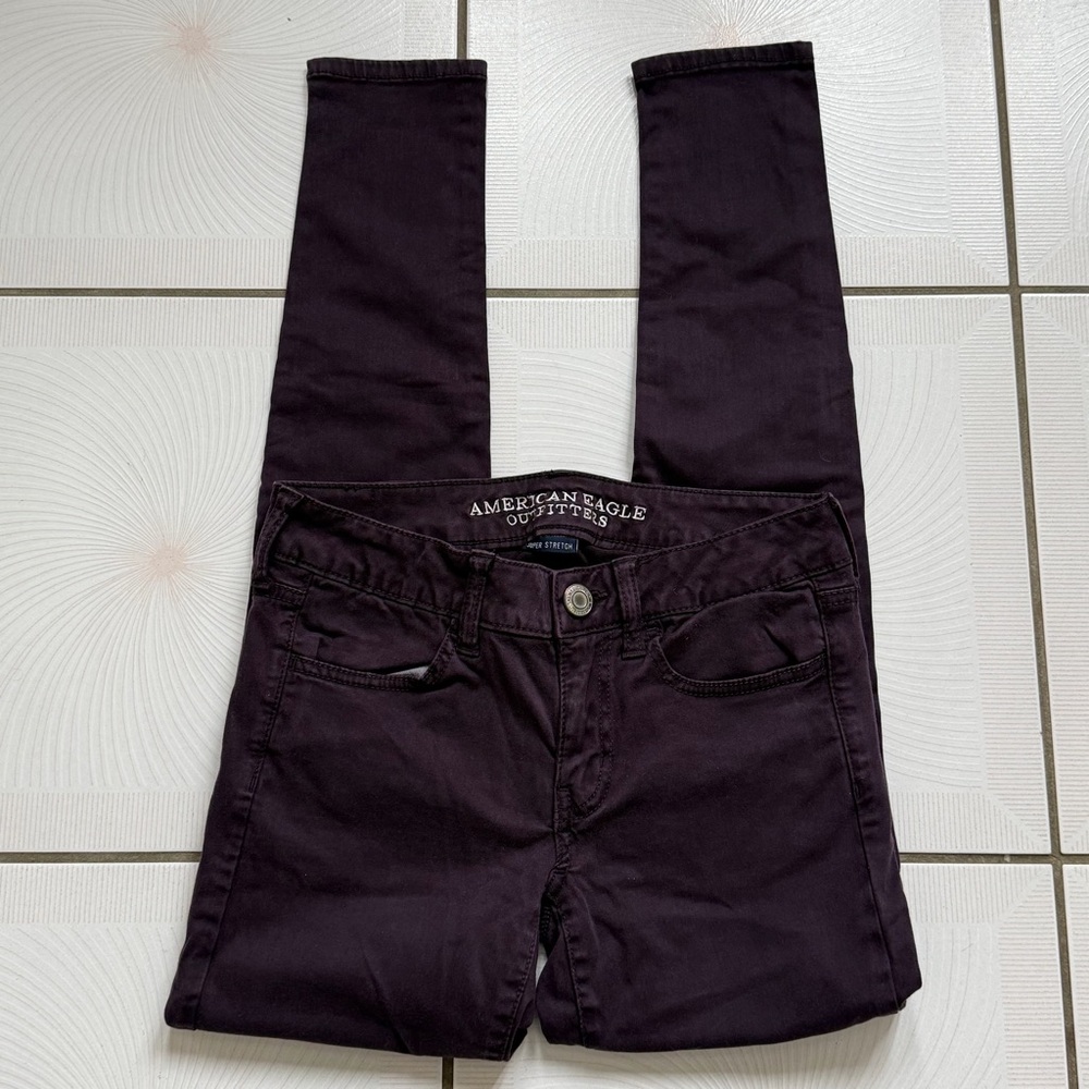 American Eagle Dark Purple Skinny Jeggings size 2